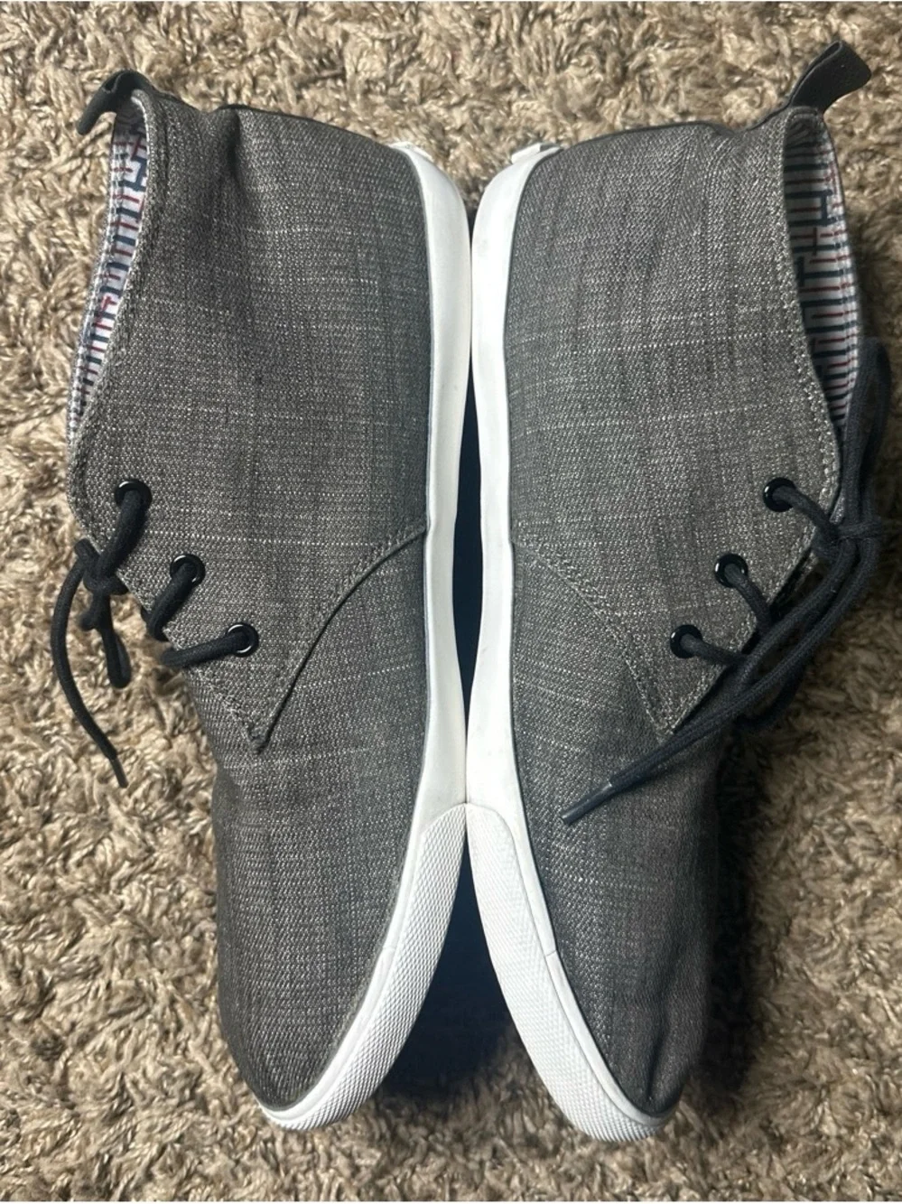 Ben Sherman Men’s Gray Chukka Sneakers Lace Up Casual Shoes Size 12 Textile